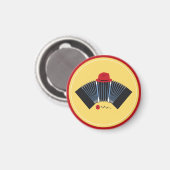 Aimant Tangon argentin Fedora et Rose rouge (Recto/Verso)