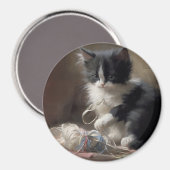 Aimant Tangup Dans Fun Black and White Kitten (Recto/Verso)