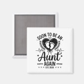 Aimant Tante à nouveau bientôt 2026 Annonce de grossesse (Recto/Verso)