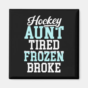 Aimant Tante de hockey fatiguée gelée brisée joueur de ho