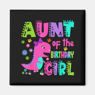 Aimant Tante de la fille d'anniversaire saurus rex dinosa