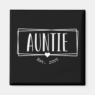 Aimant Tante Est. Tante personnalisée établie Nouveaux