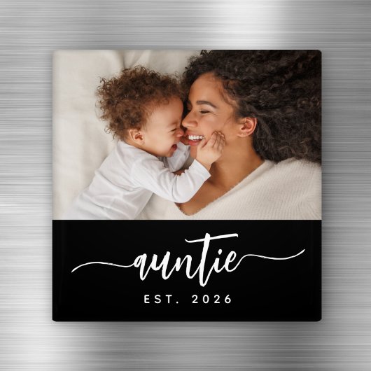 Aimant Tante Établie Photo Script Noir