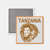 Aimant Tanzanie avec l'aimant au lion (Recto/Verso)
