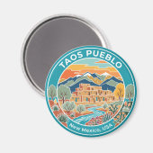 Aimant Taos Pueblo États-Unis (Recto/Verso)