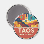 Aimant Taos Pueblo Nouveau-Mexique (Recto/Verso)
