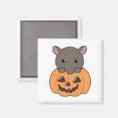 Aimant Tapir En Citrouille Cute Tapire Happy Halloween (Recto/Verso)