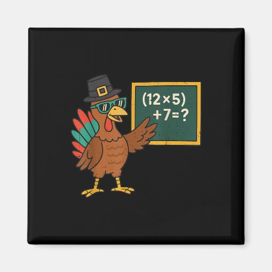 Aimant Tapis de Thanksgiving drôle de professeur de mathé (Devant)