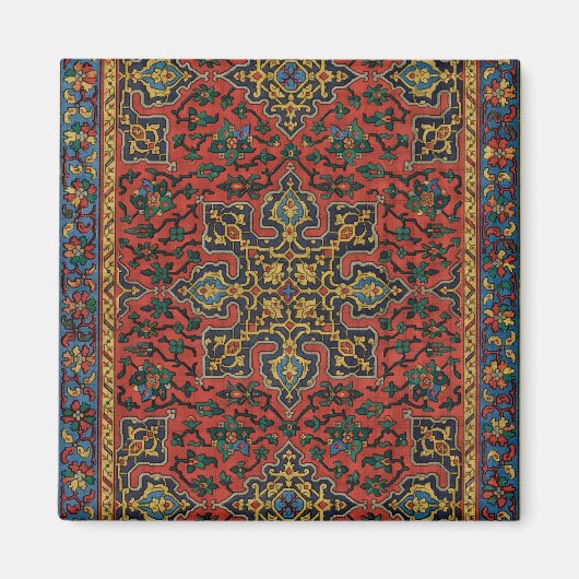 Aimant Tapis persan rouge bleu classique (Devant)