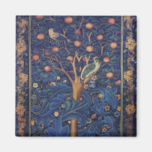 Aimant Tapisserie d'oiseaux au pic vert de William Morris