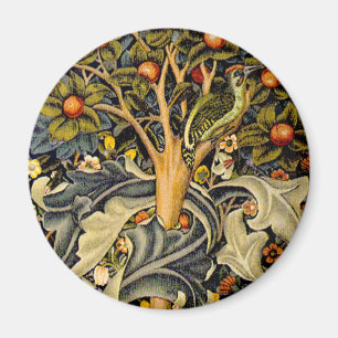 Aimant Tapisserie d'oiseaux au pic vert de William Morris