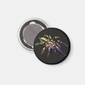 Aimant Tarantula bleu/rouge/orange/araignée noire (Recto/Verso)