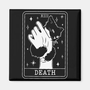 Aimant Tarot Chat Noir Mort Halloween Sorcière Amateur de
