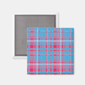 Aimant Tartan bleu et rouge (Recto/Verso)