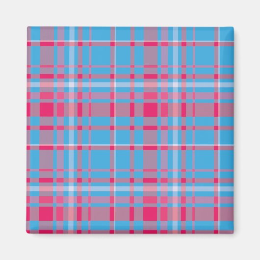 Aimant Tartan bleu et rouge (Devant)