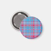 Aimant Tartan bleu et rouge (Recto/Verso)
