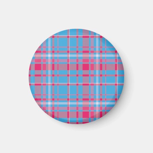 Aimant Tartan bleu et rouge (Devant)