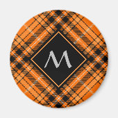 Aimant Tartan orange d'Halloween (Devant)