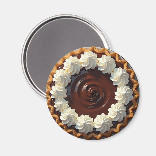 Aimant Tarte au chocolat avec crème humide (Recto/Verso)