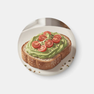 Aimant Tartine d'avocat et de tomate Art de petit-déjeune