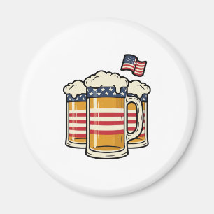 Aimant Tasse à bière patriotique design vectoriel vintage