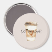 Aimant Tasse cœur café crème (Recto/Verso)