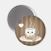 Aimant Tasse de cacao mignonne et kawaii (Recto/Verso)