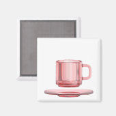 Aimant Tasse de café en verre vide (Recto/Verso)