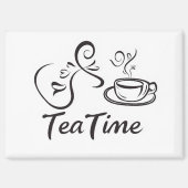 Aimant Tasse de slogan de l'heure du thé (Recto)