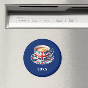 Aimant Tasse de thé anglaise avec drapeau britannique Fri