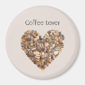 Aimant Tasses cœur café crème (Devant)