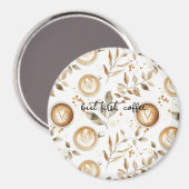 Aimant Tasses de café feuilles (Recto/Verso)