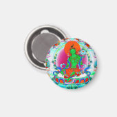 Aimant Tatouage cool oriental tibétain thangka vert Tara (Recto/Verso)