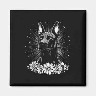 Aimant Tatouage de style rétro Amoureux des chiens Doberm