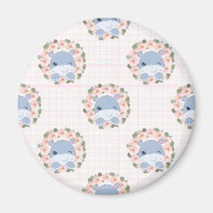 Aimant Tatouage Hippo and Flower