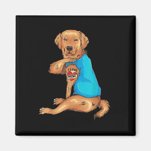 Aimant Tatouage I Love Maman Golden Retriever