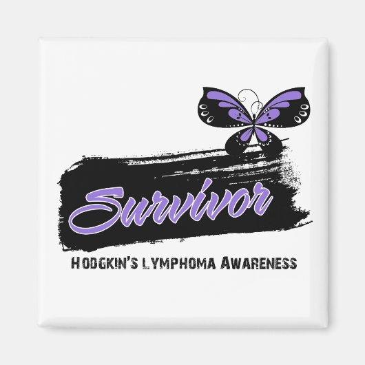 Aimant Tatouage Papillon Hodgkins Maladie Survivante (Devant)