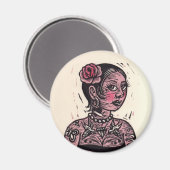 Aimant Tatouage Pin Up Girl (Recto/Verso)