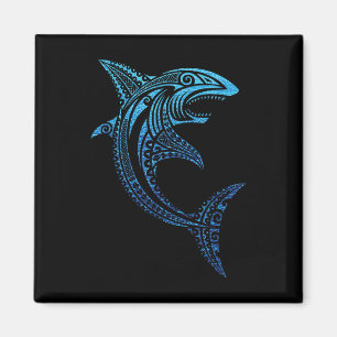 Aimant Tatouage polynésien de requin tribal artistique V
