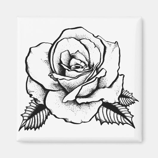 Aimant tatouage rose (Devant)