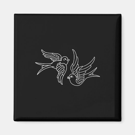 Aimant tatouage traditionnel américain de conception aval (Devant)