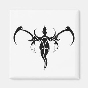 Aimant Tatouage tribal des éléphants - noir et blanc