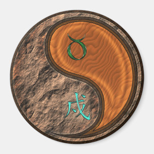 Aimant Taureau & Chien de Bois