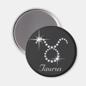 Aimant Taureau Diamant Étincelant (Recto/Verso)