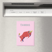 Aimant Taurus rose, zodiaque, impression signe du zodiaqu (In Situ (Lave-vaisselle))
