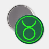 Aimant Taurus Zodiac Symbol Green Contrast (Recto/Verso)
