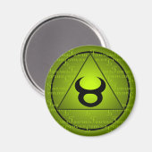 Aimant Taurus Zodiac vert Triangle Courbe Script (Recto/Verso)