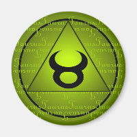 Taurus Zodiac vert Triangle Courbe Script