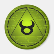 Taurus Zodiac vert Triangle Courbe Script