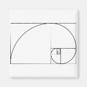 Aimant Taux d'or de la spirale de Fibonacci (Devant)